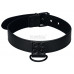 Черный ошейник Bondage Fetish Black Matt Collar With Leash с цепочкой-поводком