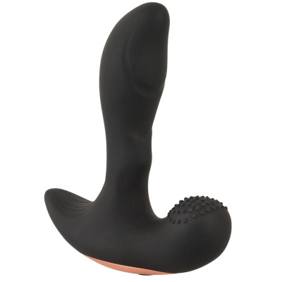 Черный вибромассажер простаты Remote Controlled Prostate Plug with 2 Functions - 13,6 см.