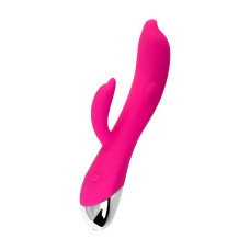 Розовый вибратор-кролик «Дрючка-Удовольствие» - 22 см.