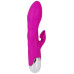 Лиловый вибратор-кролик Super Soft Silicone Sucking Vibrator - 20 см.