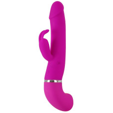 Лиловый вибратор-кролик с функцией сквирта Cumshot Rabbit Vibrator - 24 см.