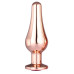 Золотистая анальная пробка с кристаллом Rose Gold Pleasure Plug S - 9 см.