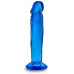 Синий анальный фаллоимитатор Sweet N Small 6 Inch Dildo With Suction Cup - 16,5 см.