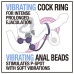 Черная анальная цепочка с эрекционным виброкольцом Silicone Anal Beads with Vibrating C-Ring