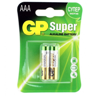 Батарейки алкалиновые GP Super Alkaline ААA/LR03 - 2 шт.