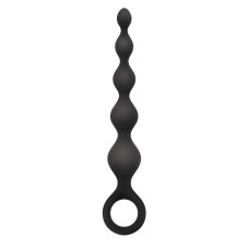 Чёрная анальная цепочка Perles D Lux Short - 16,5 см.