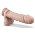 Телесный вибратор-реалистик Dr. Beckham 7.5 Inch Thumping Dildo with Remote Control - 19 см.