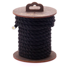 Черная хлопковая веревка для бондажа на катушке - 5 м.