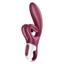 Бордовый вибратор-кролик Touch me - 21,2 см.
