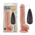 Телесный вибратор с мошонкой на присоске Extra Fun Vibrating Dildo - 23,5 см.