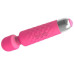 Розовый wand-вибратор с подвижной головкой - 20,4 см.