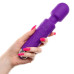 Фиолетовый wand-вибратор с подвижной головкой - 20,4 см.