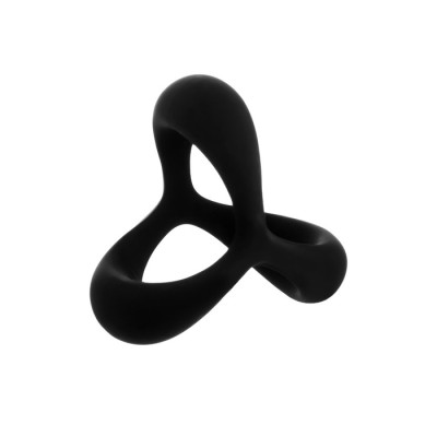 Черное эрекционное кольцо для пениса без вибрации