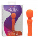 Оранжевый вибромассажер Stella Liquid Silicone Mini Massager - 14,5 см.