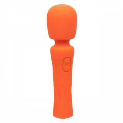 Оранжевый вибромассажер Stella Liquid Silicone Mini Massager - 14,5 см.