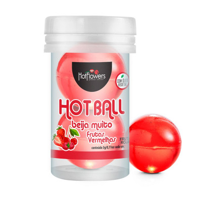 Лубрикант на масляной основе Hot Ball Beija Muito с ароматом ягод (2 шарика по 3 гр.)