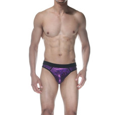 Фиолетовые блестящие мужские трусы-стринги