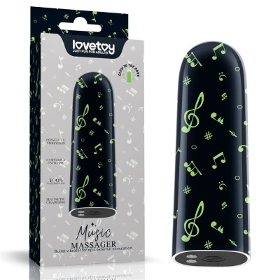 Мини-вибратор Rechargeable Glow-in-the-dark Music Massager - 8,5 см.