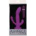 Фиолетовый вибратор с двумя дополнительными отростками PURRFECT SILICONE 3WAYS VIBRATOR 6.5INCH - 17 см.