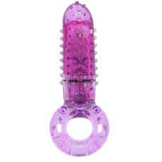 Фиолетовое эрекционное кольцо с вибрацией и пальчиком OYEAH PURPLE
