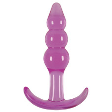 Фиолетовая анальная пробка Jelly Rancher T-Plug Ripple Purple - 10,9 см.