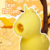 Желтый клиторальный вибромассажер Unihorn Bean Blossom с подвижным язычком