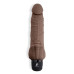 Коричневый вибратор с клиторальным выступом 7  Realistic Vibrator - 21,5 см.