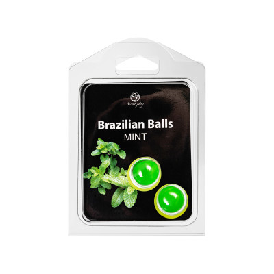 Набор из 2 шариков с массажным маслом Brazilian Balls с ароматом мяты