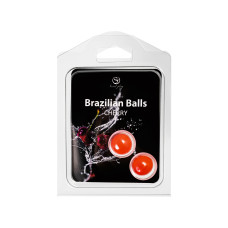 Набор из 2 шариков с массажным маслом Brazilian Balls с ароматом вишни