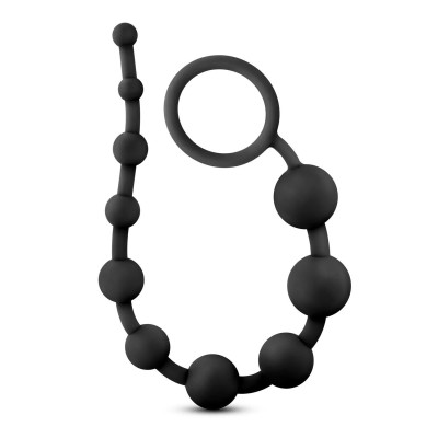 Черная анальная цепочка 10 Anal Beads - 31,8 см.