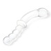 Стеклянный двусторонний фаллоимитатор 12,5’’ Girthy Double Sided Dong With Anal Bead Grip Handle - 32 см.