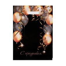 Пакет с вырубной ручкой и принтом в виде шариков (30х40 см)