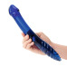 Синий двусторонний стеклянный стимулятор 11’’ Double-sided Glass Dildo For G-Spot P-Spot Stimulation - 28 см.