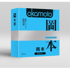 Презервативы в обильной смазке OKAMOTO Skinless Skin Super lubricative - 3 шт.