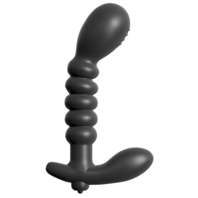 Анальный вибромассажер Ribbed Prostate Vibe - 15,2 см.