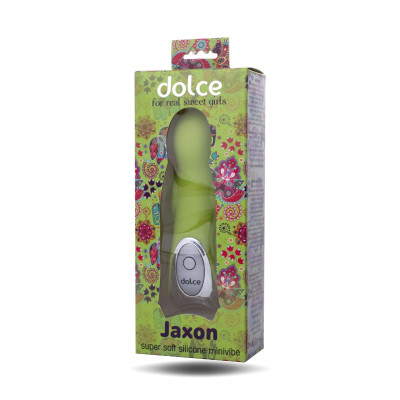 Нежно-зелёный вибратор Dolce Jaxon - 12,5 см.