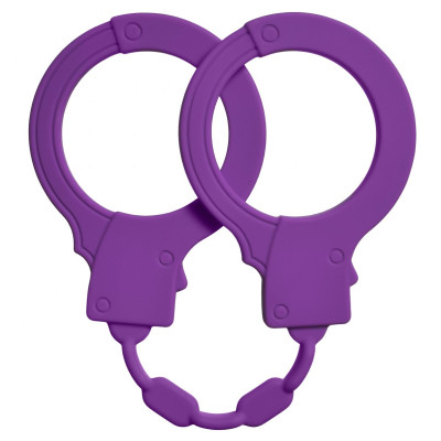 Фиолетовые силиконовые наручники Stretchy Cuffs Purple