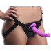 Лиловый поясной страпон Navigator Silicone G-Spot Dildo with Harness - 17,8 см.