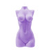 Фиолетовая интерьерная свеча в форме женского торса - 850 гр.