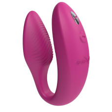 Розовый U-образный вибратор для пар We-Vibe Sync 2