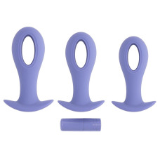 Набор из 3 анальных пробок с вибропулей Hole Punch Plug Set