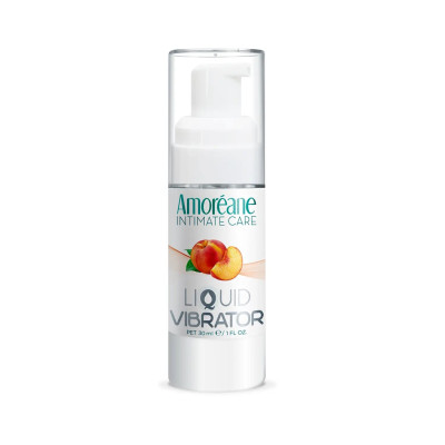 Жидкий вибратор со вкусом персика Amoreane Peach - 30 мл.