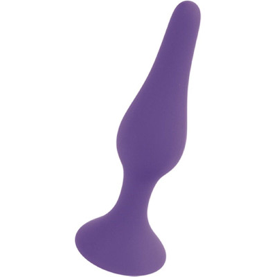 Фиолетовая анальная втулка Silcone Purple Plug Large - 12,5 см.