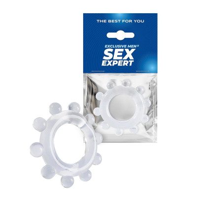 Прозрачное эрекционное кольцо со стимулирующими шариками