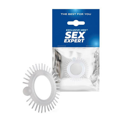 Эластичное эрекционное кольцо с шипиками и шариком Эластичное эрекционное кольцо с шипиками и шариком