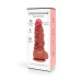 Телесный фаллоимитатор с имитацией шибари - 25 см.