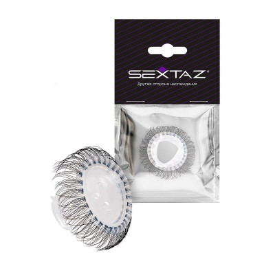 Эластичное эрекционное кольцо с длинными черными «ресничками» Эластичное эрекционное кольцо с длинными черными «ресничками»