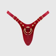 Красный пояс для фиксации насадок Strap-On-Me Leatherette Harness Fabulous