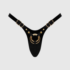 Черный пояс для фиксации насадок Strap-On-Me Leatherette Harness Fabulous