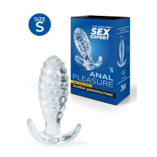 Прозрачная анальная пробка с шишечками - 6,5 см. Прозрачная анальная пробка с шишечками - 6,5 см.